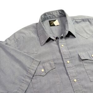 Saddle King Western Men's Pearl Snap Short Sleeve Sz L 16 - 16 1/2 (faded tag)